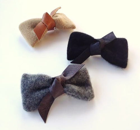 Cashmere & Leather Knot Bow