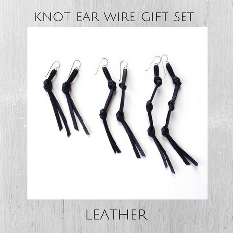 Holiday Leather Knot Ear Wire Gift Set