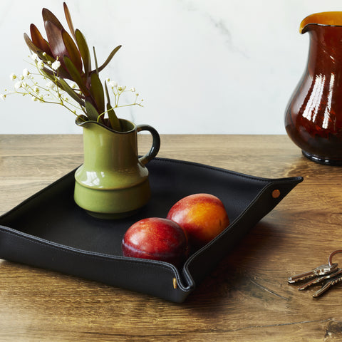 Vegan leather valet catchall tray