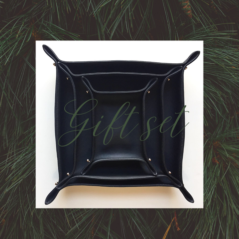 Vegan Leather Valet Tray Holiday Gift Set