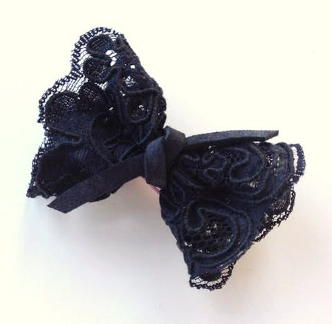Lace Leather Knot Bow