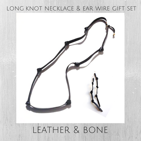 Holiday Long Knot Necklace & Ear Wire Gift Set