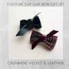 Holiday Plaid Cashmere & Cotton Velvet Leather Knot Bow Gift Set