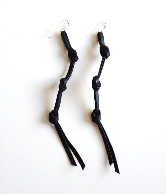 Trois Knot Leather Ear Wire