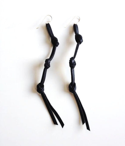 Trois Knot Leather Ear Wire
