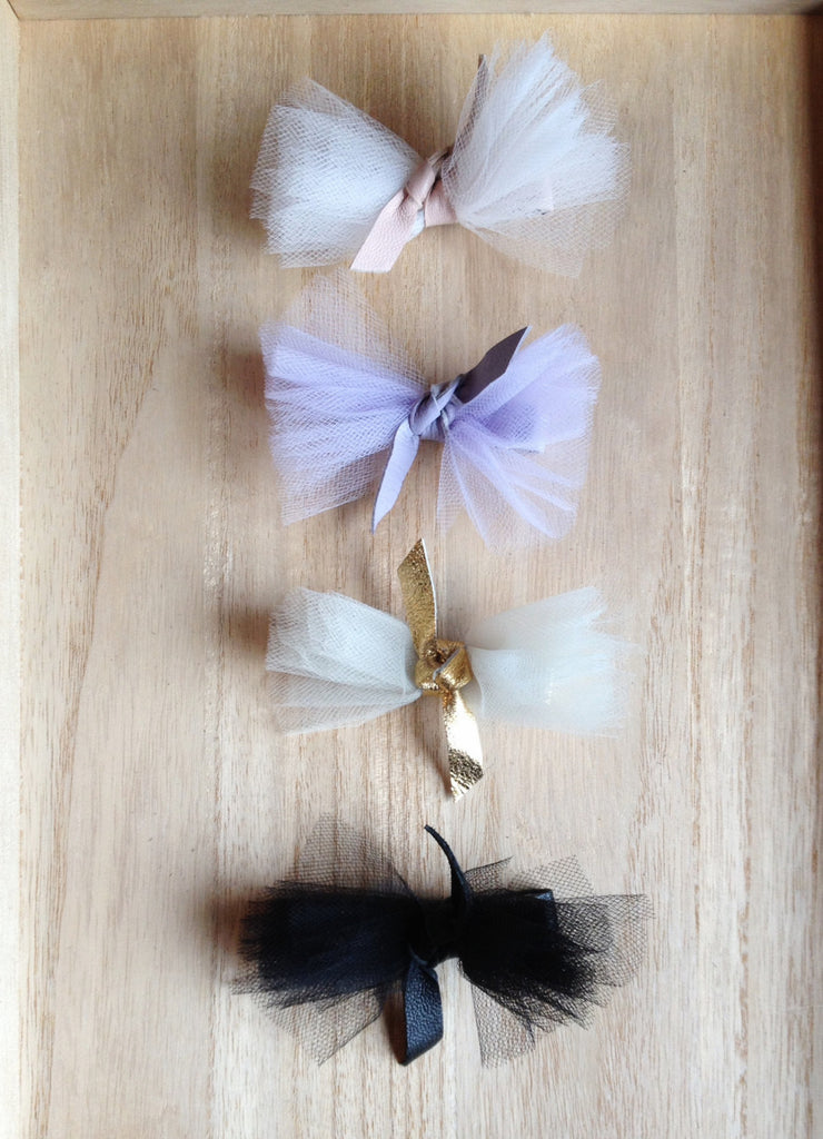 Tulle & Leather Luxe Bow
