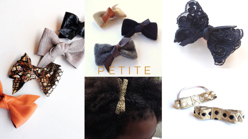 Pom Pom and metallic leather hair accessories