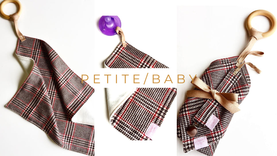 Plaid cashmere baby shower gifts pacifier clips & Teether Blanket For Baby
